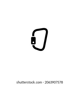 Camping carabiner simple flat icon vector illustration