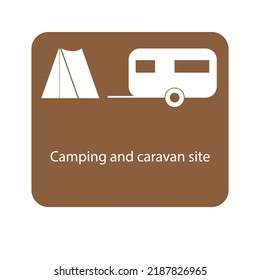 Camping And Caravan Site Sign