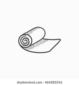 Camping carpet vector sketch icon isolated on background. Hand drawn Camping carpet icon. Camping carpet sketch icon for infographic, website or app.