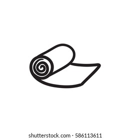 Camping carpet vector sketch icon isolated on background. Hand drawn Camping carpet icon. Camping carpet sketch icon for infographic, website or app.