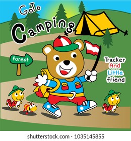 camping cartoon vector art