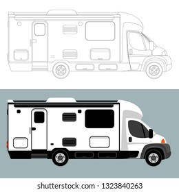 camping  car,vector illustration