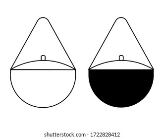 Camping cauldron icon. Outline and colored icon. Isolated on white background