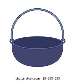 camping cauldron icon icon over white background, vector illustration