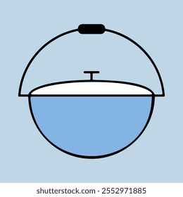 Camping cauldron from metal vector icon. Kitchen appliance. Graph symbol for cooking web site design, logo, app, UI