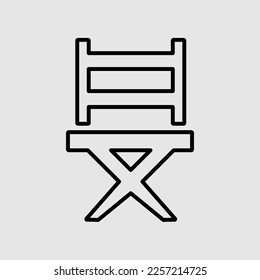 Icono de vector plano de la silla de acampada. ilustración de estilo de moda sobre fondo blanco 