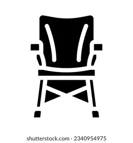 camping chair glamping glyph icon vector. camping chair glamping sign. isolated symbol illustration