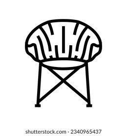 camping chair glamping line icon vector. camping chair glamping sign. isolated contour symbol black illustration