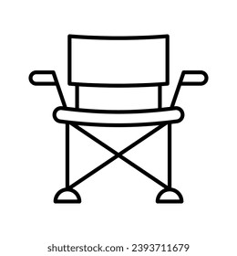 Camping chair icon. Fishing folding chair. Folding seat. Vector Illustration.