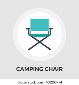 Camping chair icon vector. Flat icon isolated on the white background. Editable EPS file. Vector illustration.