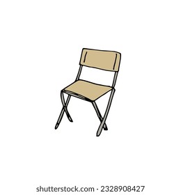 camping chair icon vector, hand drawn style vector