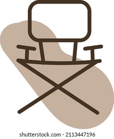 Camping chair, illustration, vector on a white background.