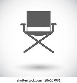 Camping Chair. Single Flat Icon On White Background. Vector Illustration.