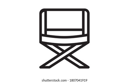 Camping chair vector icon flat style graphical symbol.