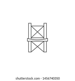 Camping chair vector icon isolated on white background