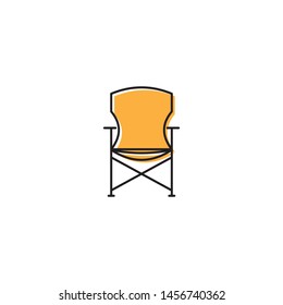 Camping chair vector icon isolated on white background