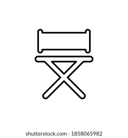 Camping-Stuhl, Vektorsymbol einzeln auf weißem Hintergrund. Vektorgrafik-Symbol kann für mobile, i, web-basierte