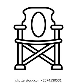Camping chair Vector Line Icon Design
