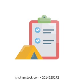 camping checklist vector flat icon style illustration. EPS 10 file 