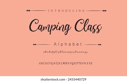 Camping Class Signature Font Calligraphy Logotype Script Brush Font Type Font lettering handwritten