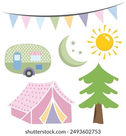 Camping Clipart Sublimation Design Set