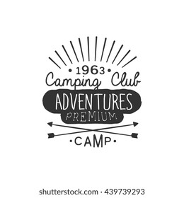 Camping Club Adventures Vintage Emblem