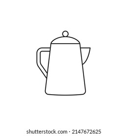 Camping coffee teapot icon line style icon, style isolated on white background