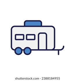 camping color line icon stock illustration 