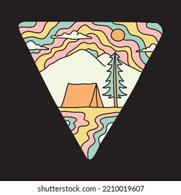 Camping colorful graphic illustration vector art t-shirt design