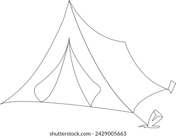 Camping coloring book page for cute kids
