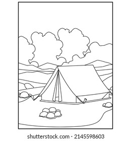 Camping Coloring pages for kids