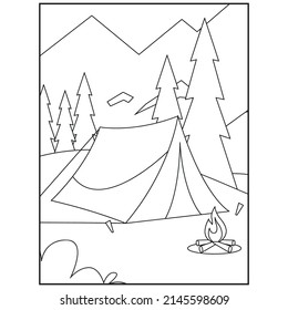 Camping Coloring pages for kids