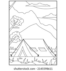 Camping Coloring pages for kids