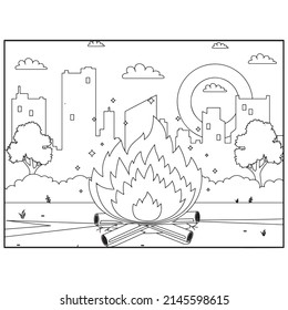 Camping Coloring pages for kids