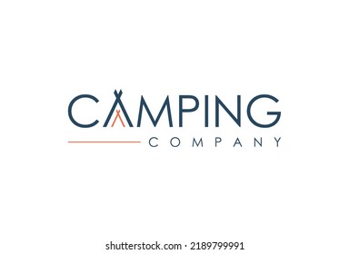 Camping Company Logo Design Isolated On Stock Vector (Royalty Free ...