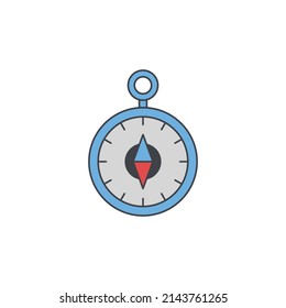 Camping compass icon in color icon, isolated on white background 