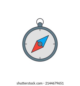 Camping compass icon in color icon, isolated on white background 