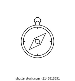 Camping compass icon line style icon, style isolated on white background