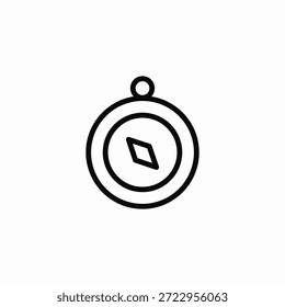 Vector de signo de icono de brújula de camping