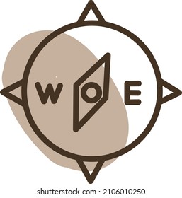 Camping compass, illustration, vector on a white background.