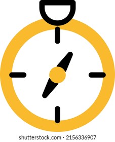 Camping compass, illustration, vector on a white background.