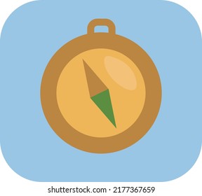 Camping compass, illustration, vector on a white background.