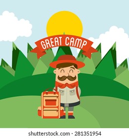 camping concept design, vector illustration eps10 graphic 