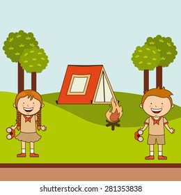 camping concept design, vector illustration eps10 graphic 