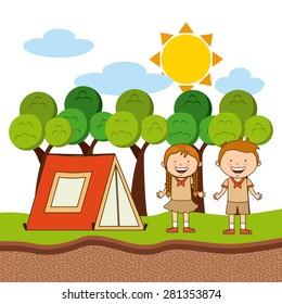 camping concept design, vector illustration eps10 graphic 