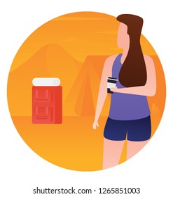 Camping concept in flat rounded style icon