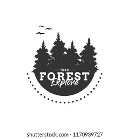 Camping Concept Logo Desig Template with Badges, Black and White