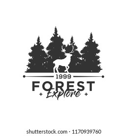 Camping Concept Logo Desig Template with Badges, Black and White