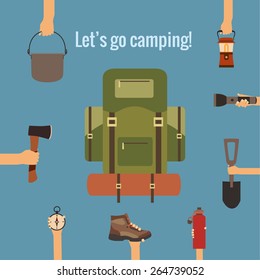 Camping concept made in vector 