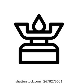 Camping cooker. Editable stroke vector icon.